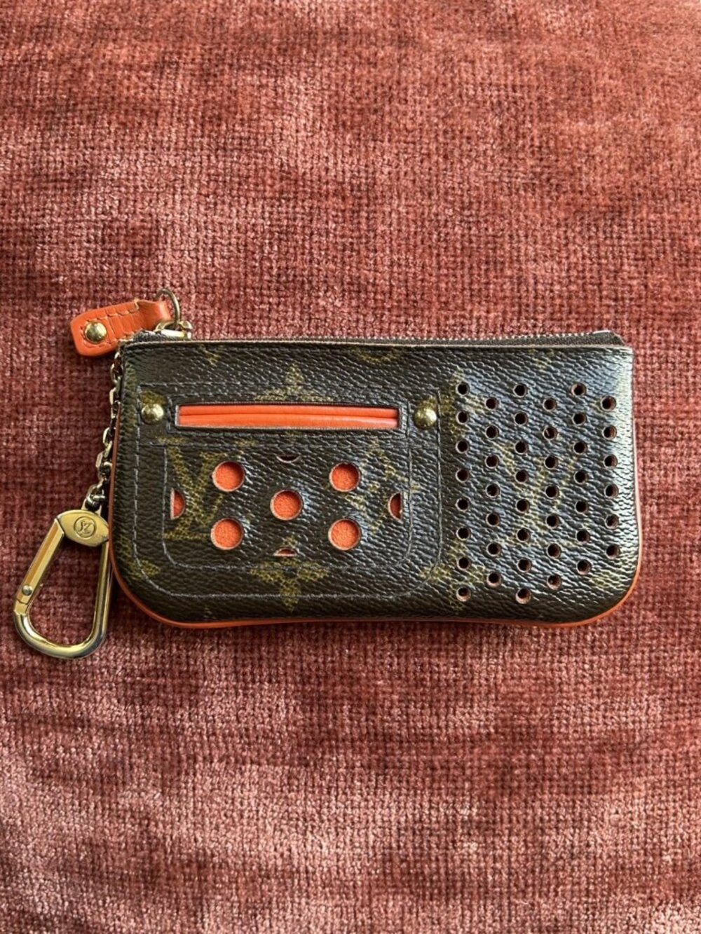 LOUIS VUITTON Monogram Perforated Pochette Cles Coin Purse 👛